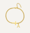 Armband mit Kreuz & Initiale