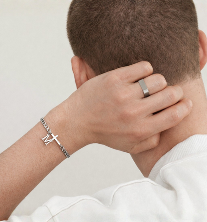 Armband mit Kreuz & Initiale