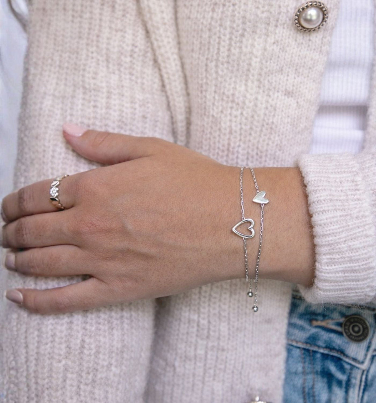 Matching Herz Armband Set